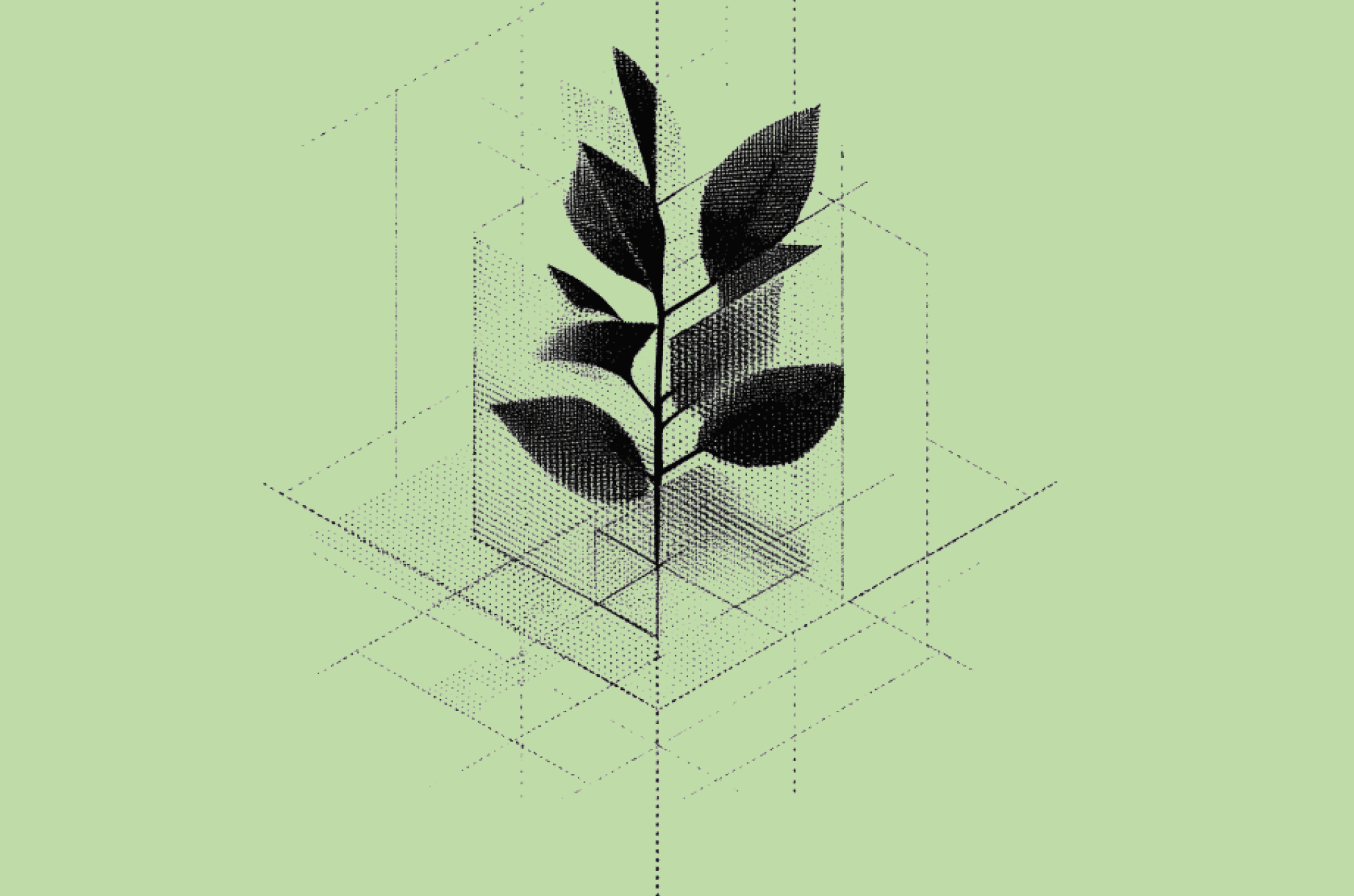 Plant illustration representing energy savings
